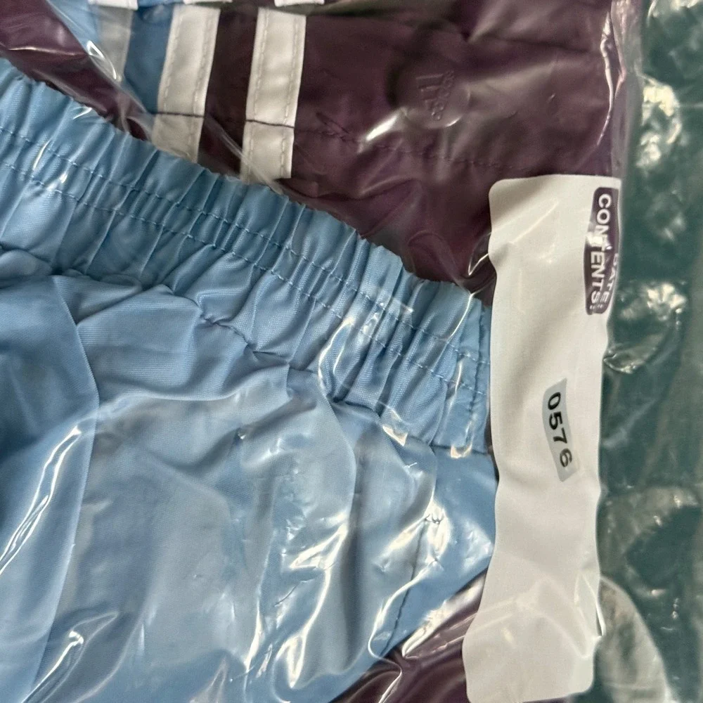 adidas‎ Vintage Y2K Windbreaker Girls L 14/16 Purple Blue 3-Stripe Colorblock